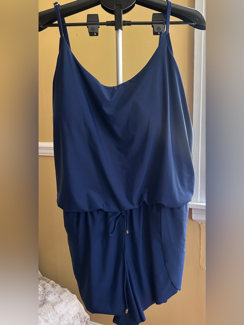 Time and Tru Swimsuit Bathing Suit Navy Blue Spaghetti Strap One Piece Romper 3X - Picture 7 of 11